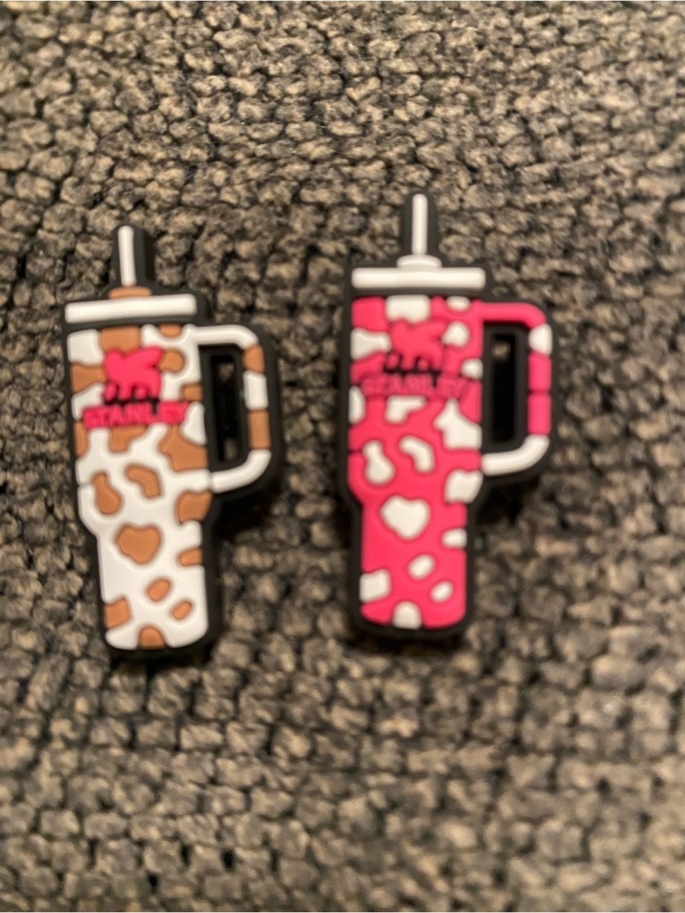 Stanley Pink & Tan Leopard Print Tumbler Croc Charms (2-Pack)